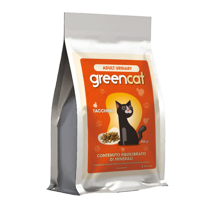 Croccantini Greencat urinary al tacchino per gatti adulti
