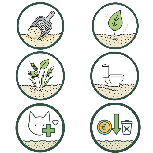 Lettiera vegetale premium con agglomerazione extra forte