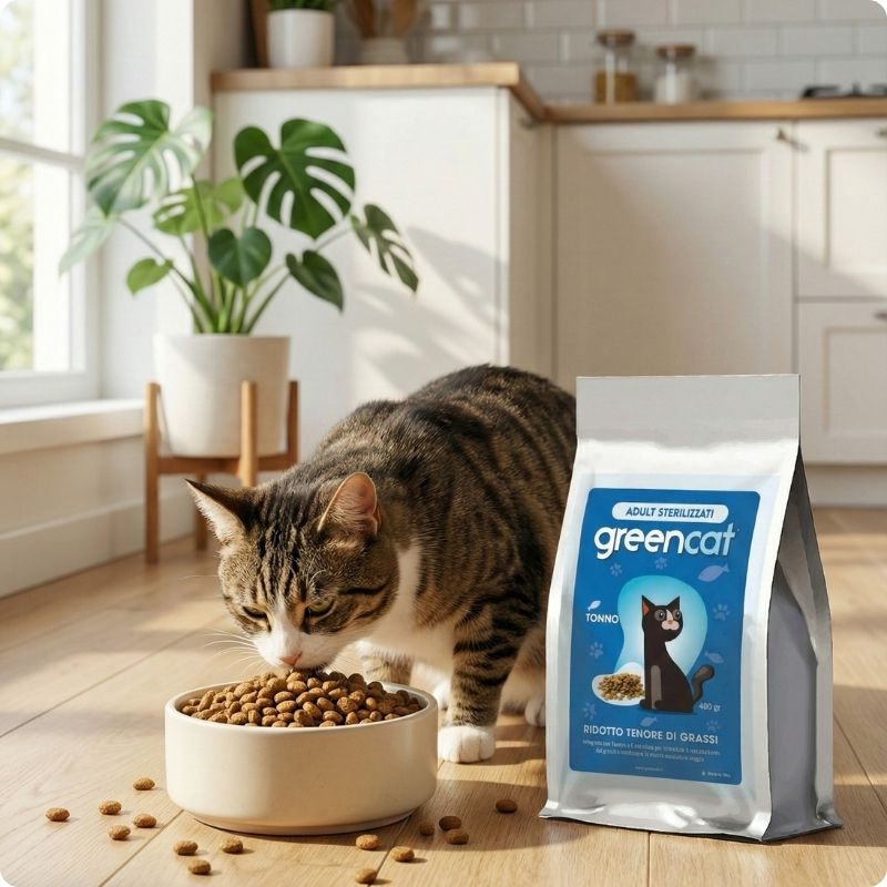 Greencat Tonno Sterilized (400 g.) &ndash; Croccantini per gatti adulti sterilizzati al tonno